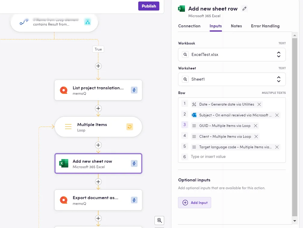 Add new sheet row