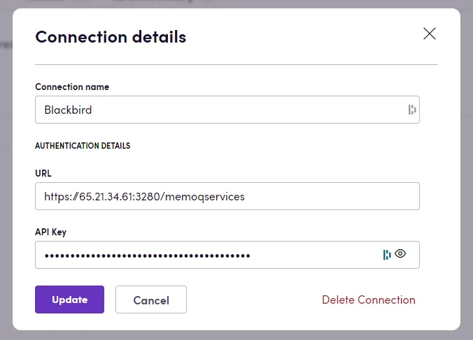 Connection details